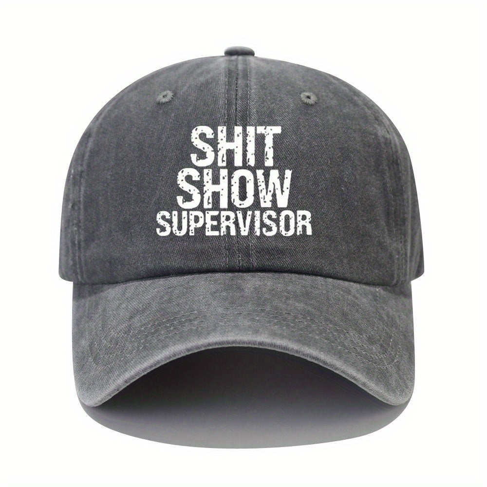 Adjustable Summer Casual Mens Peaked Cap with SHIT SHOW Letter Printing