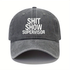 Adjustable Summer Casual Mens Peaked Cap with SHIT SHOW Letter Printing