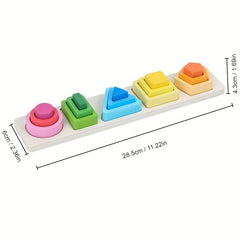 Wooden Sorting Stacking Toys Geometric Figure Building Educational Toys