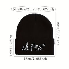 Lil Peep Beanie Hat Letter Embroidery Knitted Hat Hip Hop Cold Hat