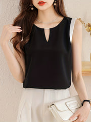 Colorblock Tank Top Crew Neck Sleeveless