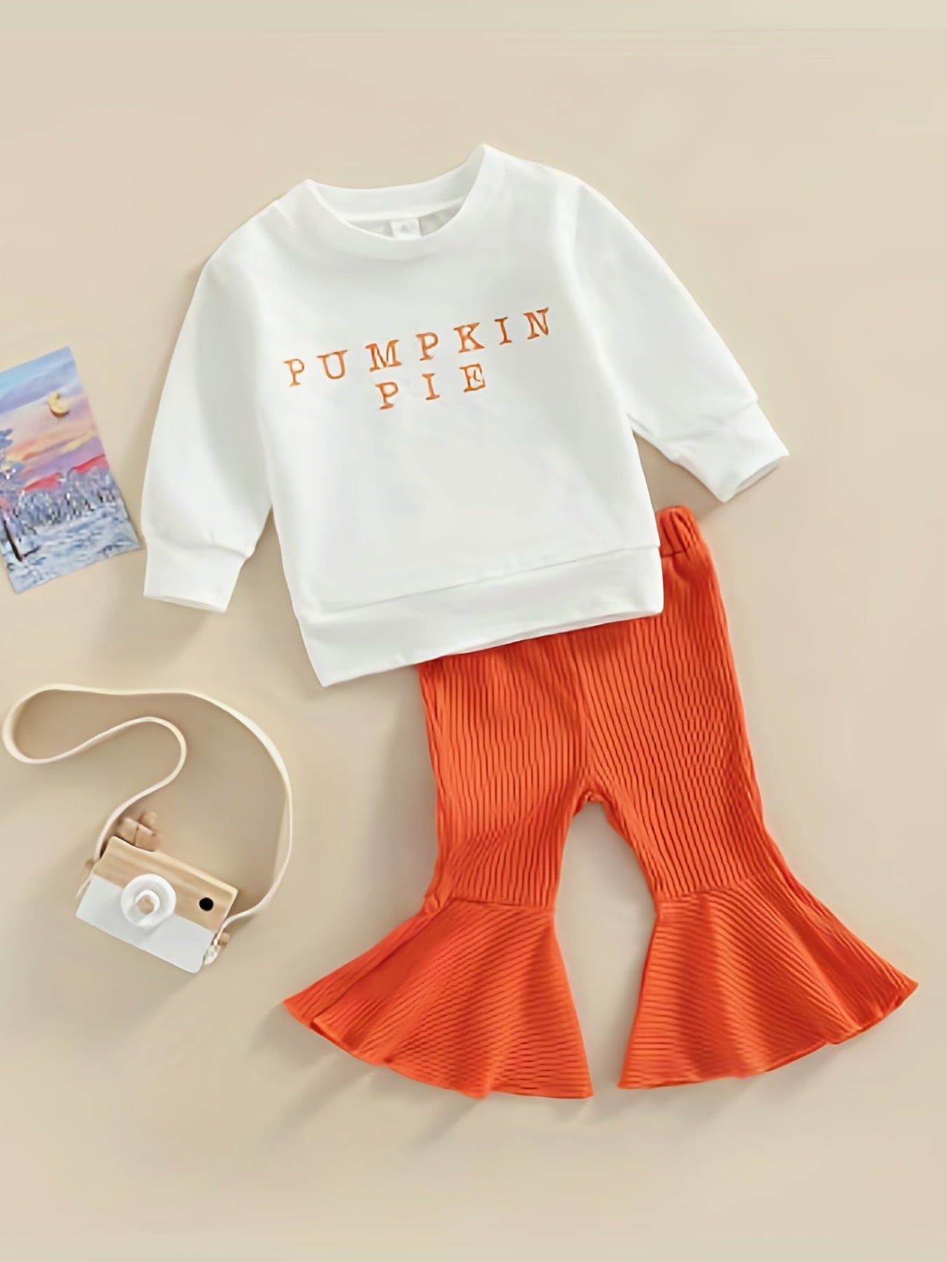 Newborn Baby Girls Halloween Pumpkin Pie Outfit