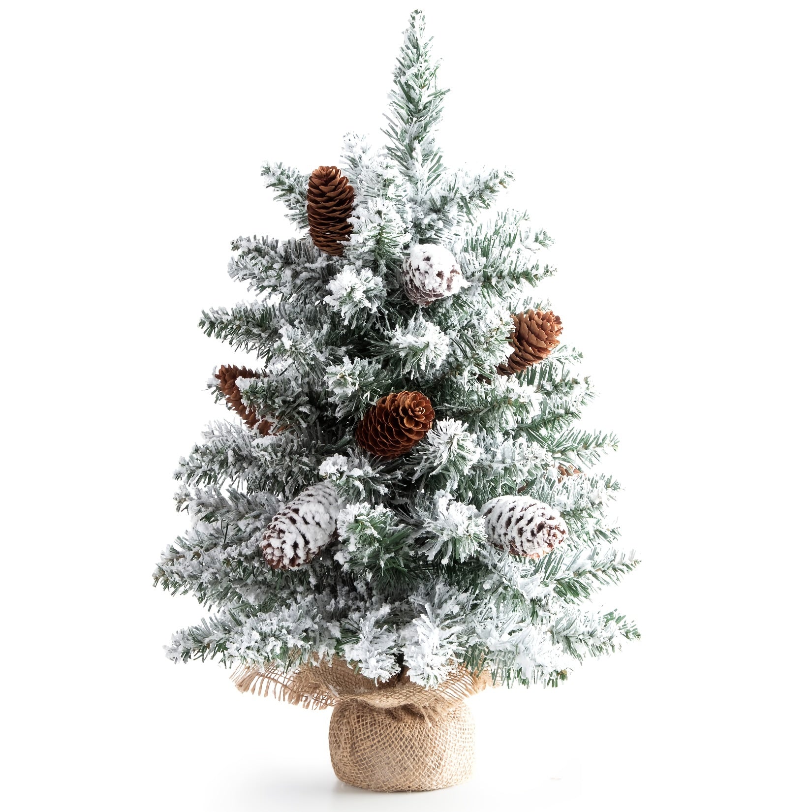 Small Christmas Tree With Lights 8 Light Modes Flocked Artificial Tree