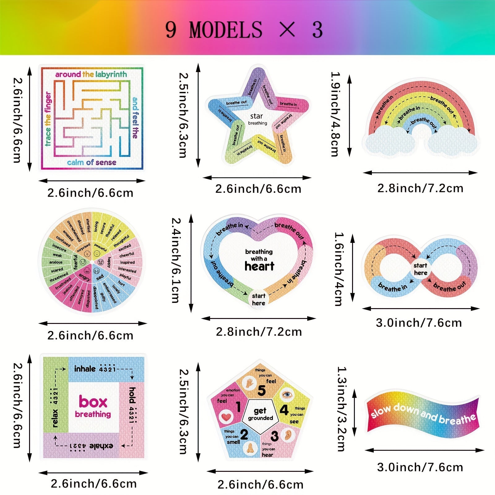 Pressure Relief Stickers Student Anxiety Sensory Calming Stripe Stickers