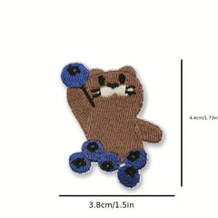 4pcs Animal Dessert Embroidery Stickers Clothes Decoration
