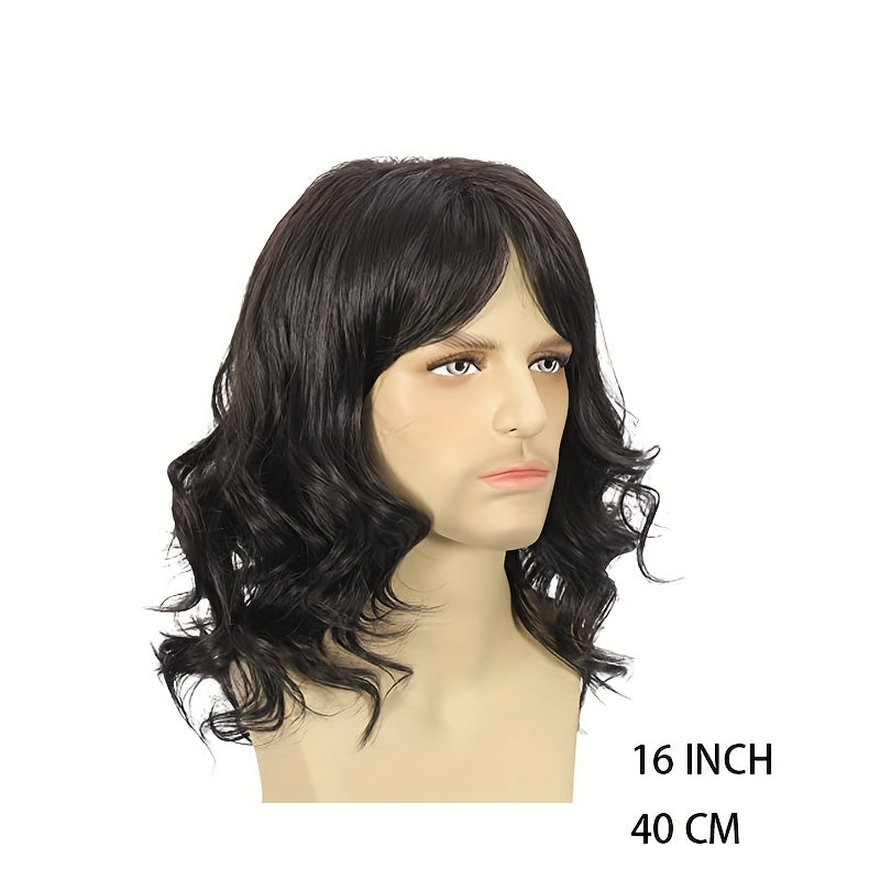 Men's Long Curly Hair Handsome Wig Hair Extension Costume