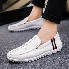 Men's Comfy PU Leather Loafer Slip On Shoes Spring Summer