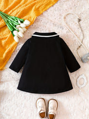 Toddler Baby Girls Tweed Coat Single Breasted Long Sleeve Outwear