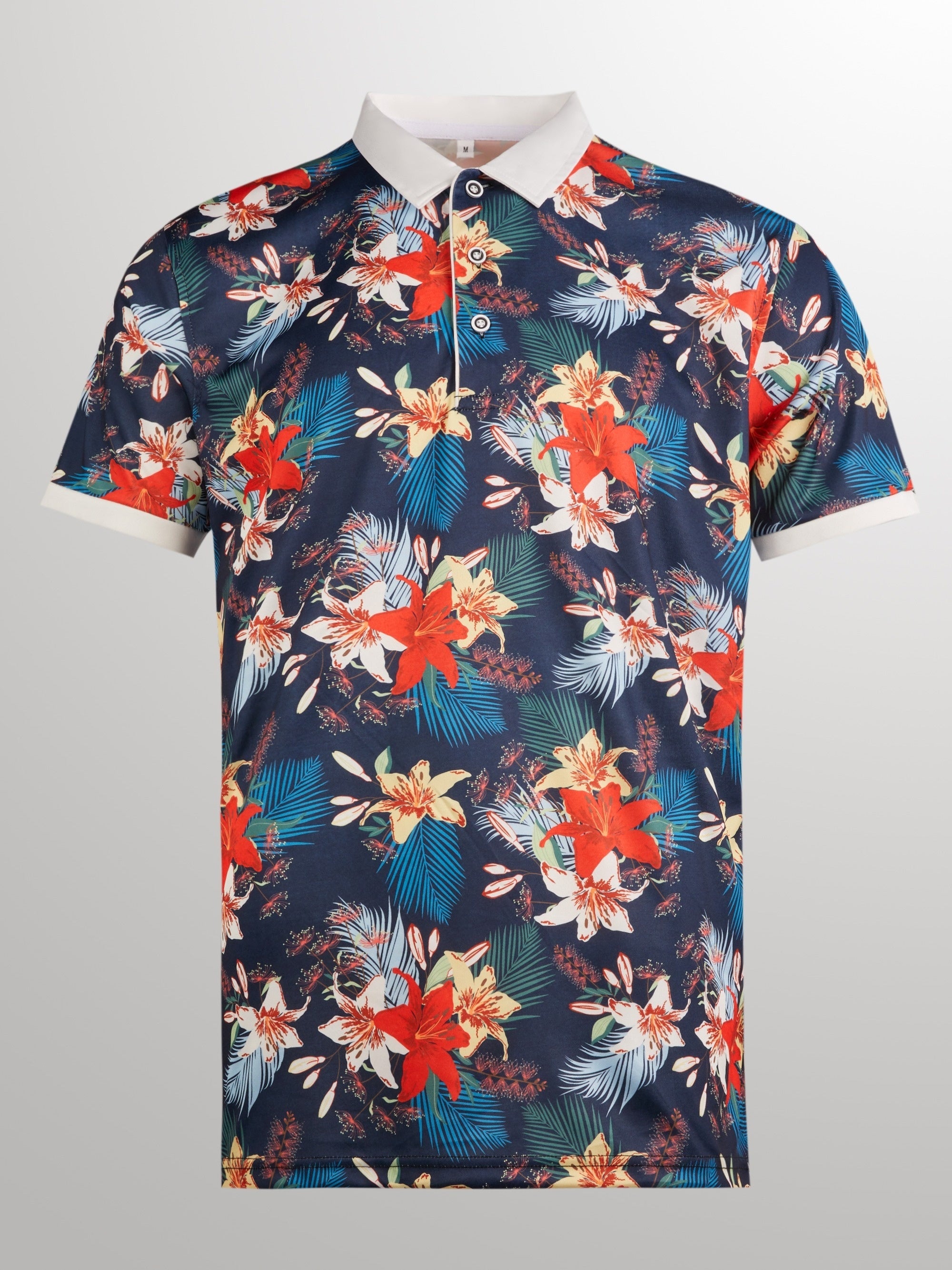Men's Floral Shirt Casual Button Up Short Sleeve Tee Top