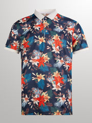 Men's Floral Shirt Casual Button Up Short Sleeve Tee Top