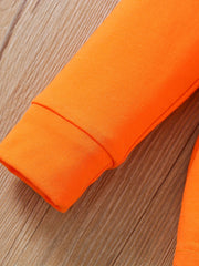 2pc Toddler Pumpkin Pajamas Set Long Sleeve Top & Pants Halloween Style Loungewe