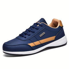 Men's Leather Lace Up Sneaker Lightweight Waterproof Running Shoes