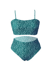 Colorful Stripe Print High Stretch Bikini Set
