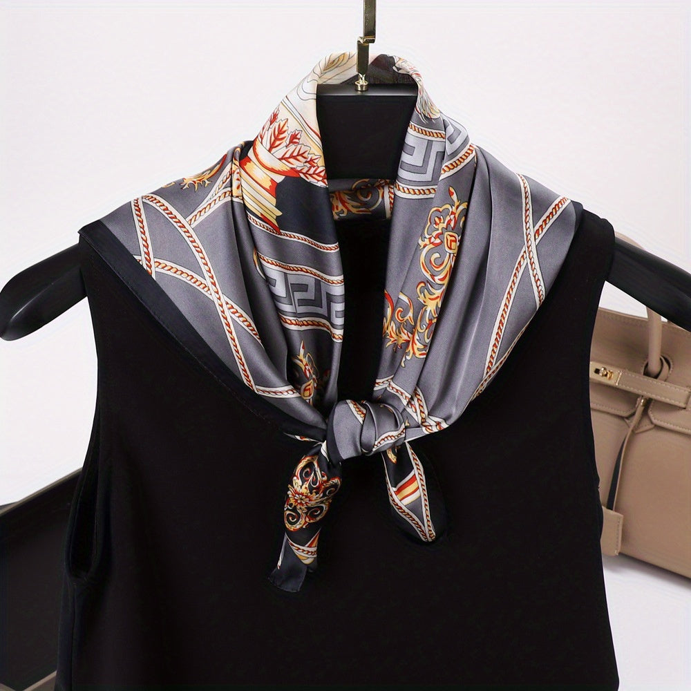 Vintage Satin Bandana Silk Square Scarf Casual Necke...
