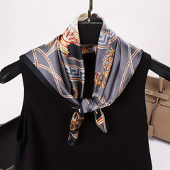 Vintage Satin Bandana Silk Square Scarf Casual Necke...