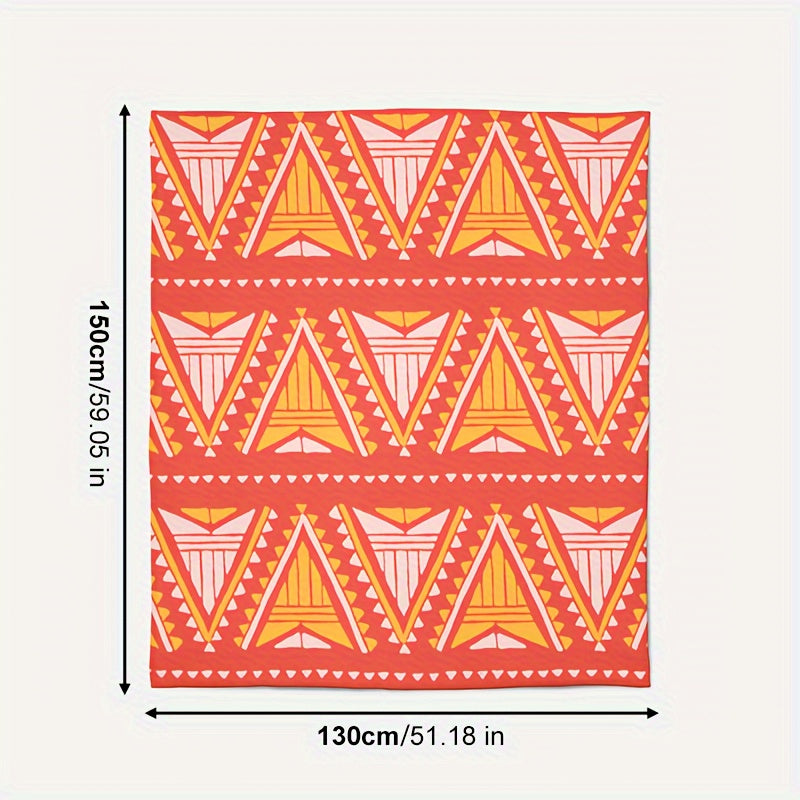 Bohemian Print Flannel Blanket Soft Warm Throw Blanket for Home Office Camping