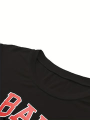 Football Game Letter Print Dress Women's Casual Loungewear Dress