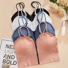 4pcs Wireless Zipper Bras Push Up Lingerie & Underwear