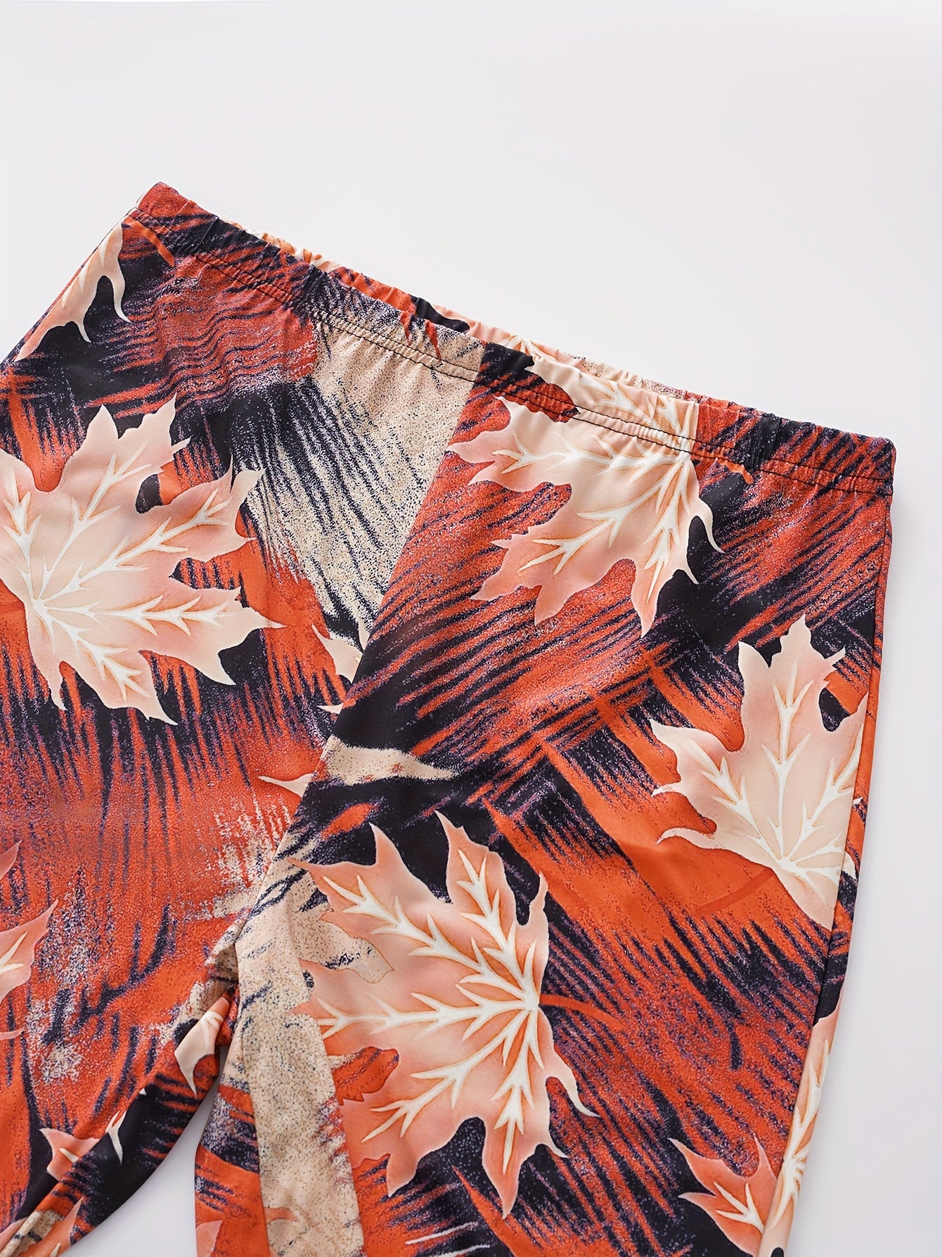 Leaf Print High Stretch Skinny Leggings