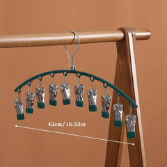 Dip Glue Sock Clip Stainless Steel Metal Hanger - 10 Clips Sock Rack