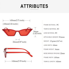 Skinny Cat Eye Sunglasses Women Small Square Shades Stylish Street Snap