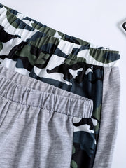 Boys Camo Comfort Shorts Quick Dry Drawstring Outdoor Wear