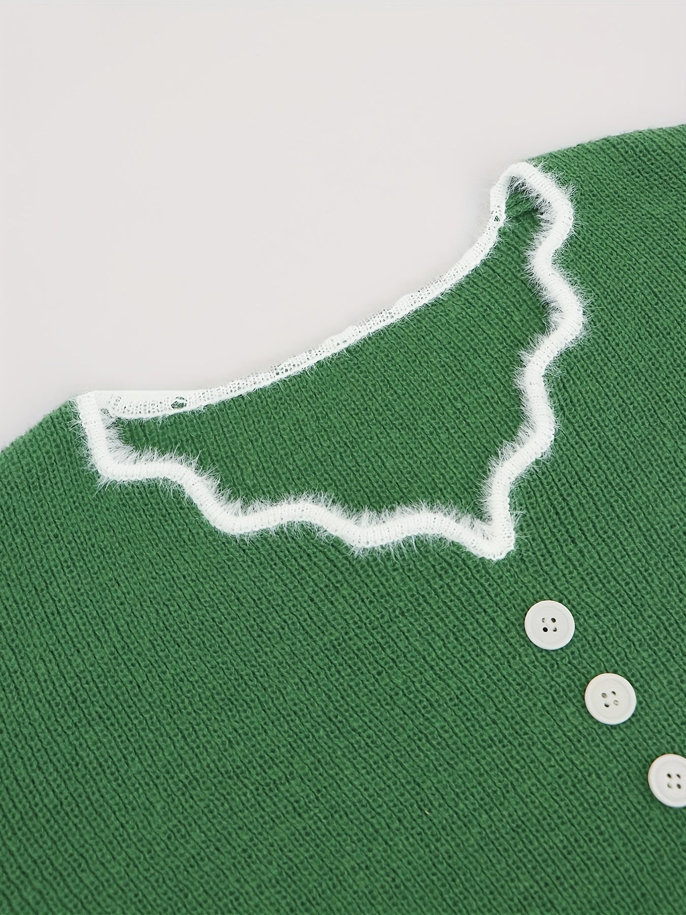 Colorblock Button Decor Knit Dress