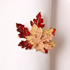1Pc Maple Leaf Napkin Rings Cast Iron Plants Shaped Napkin Buckles