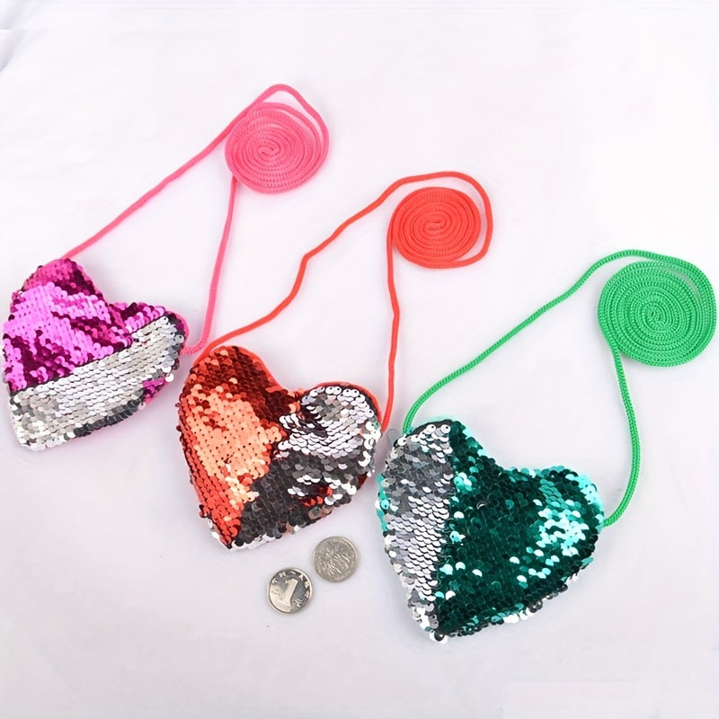 Kids Sequin Lanyard Crossbody Bag & Coin Purse