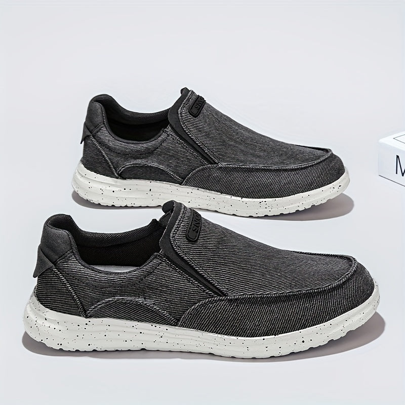 Men's Breathable Slip-On Canvas Loafer Shoes Lightweight Non-Slip