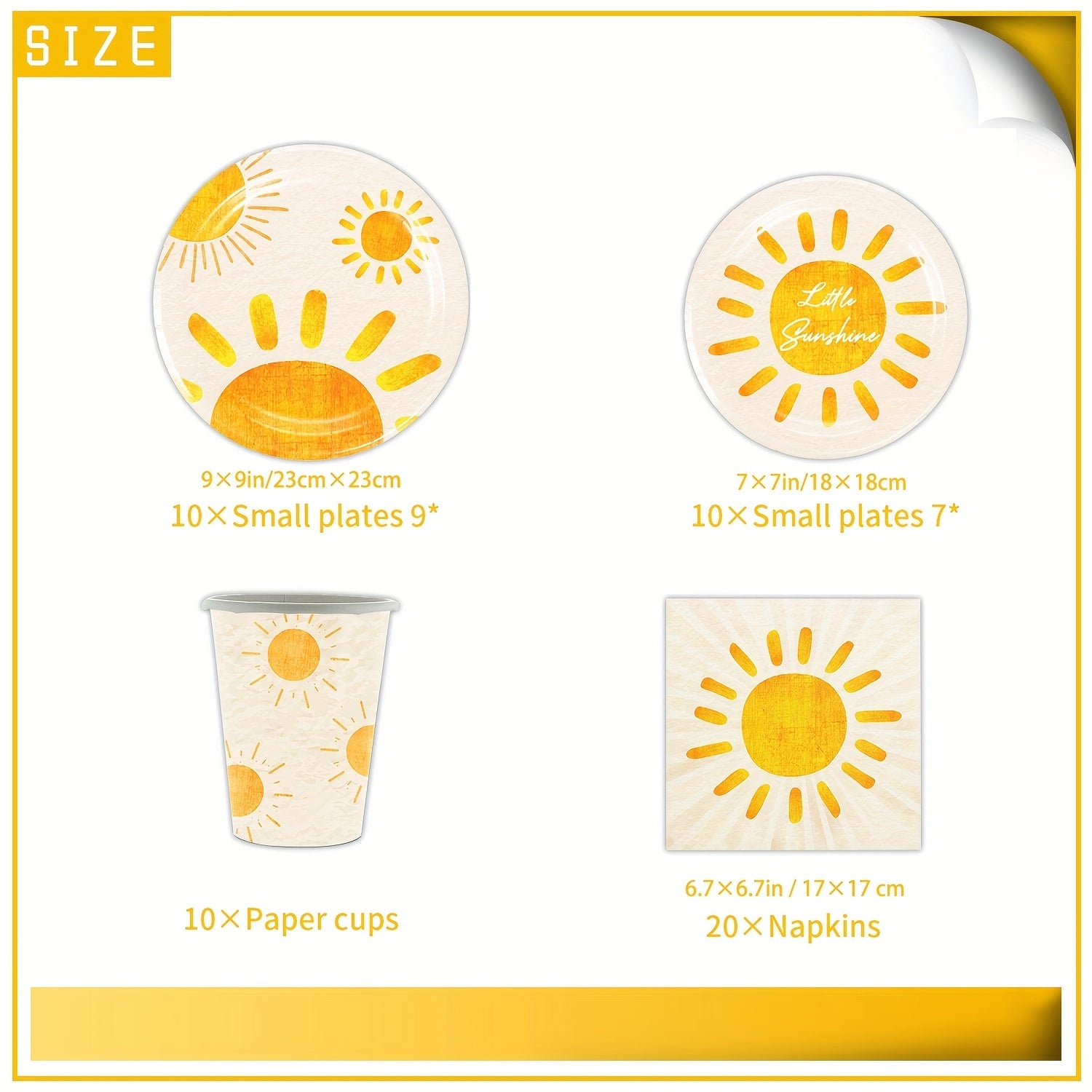 Boho Sun Theme Party Decorations Disposable Tableware Set