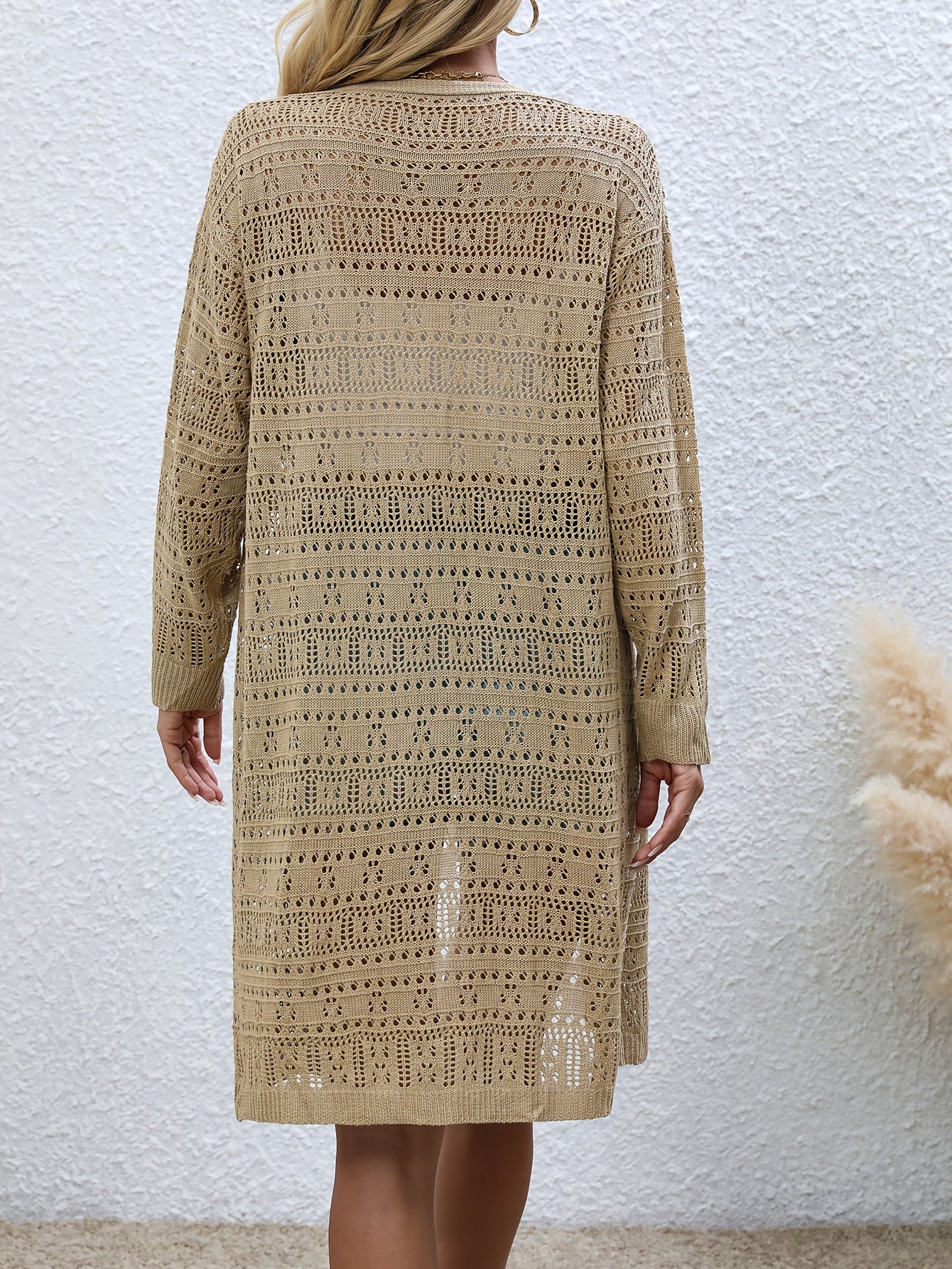 Open Front Crochet Cardigan for Women
