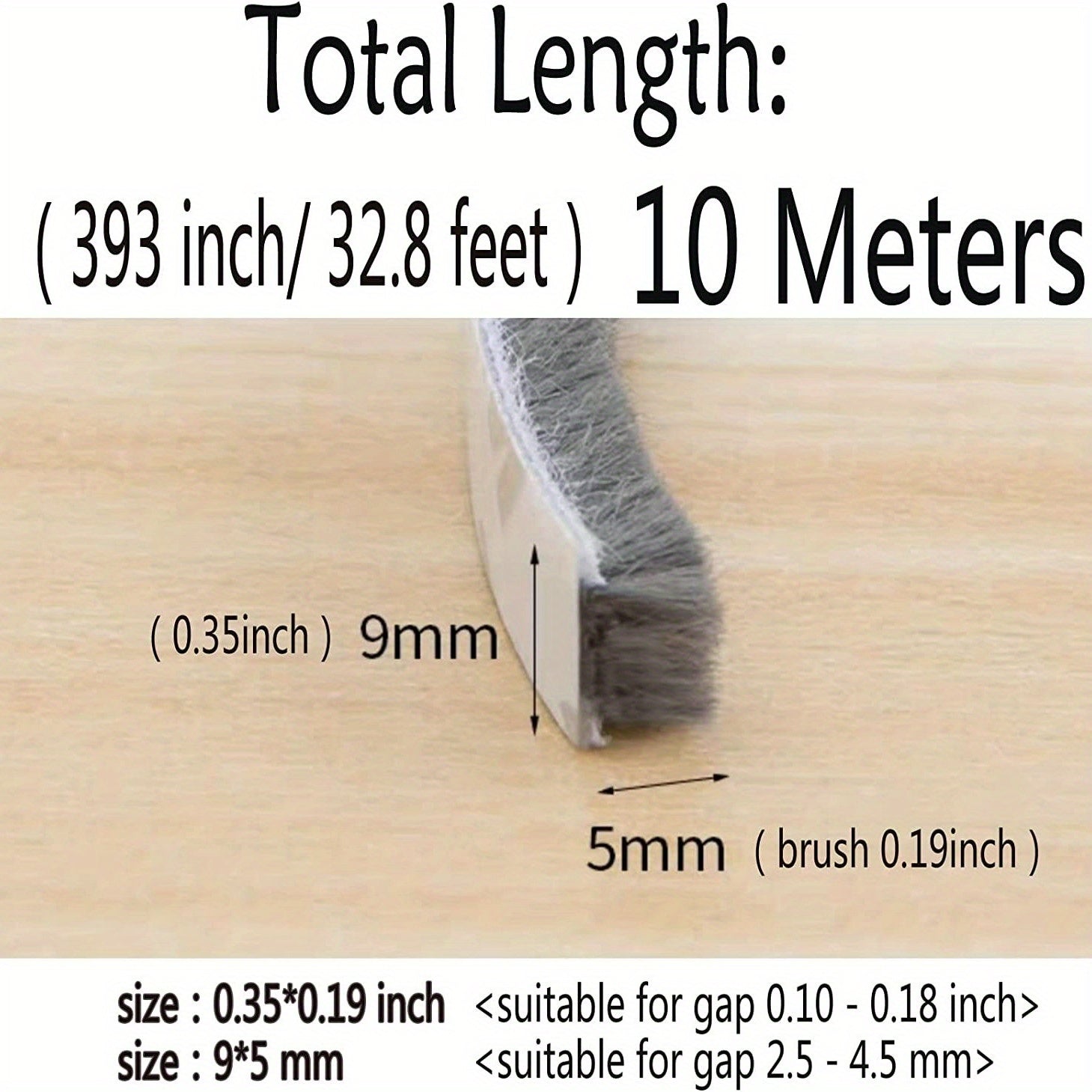1pc 32 8 Ft 10M Self Adhesive Seal Strip Weatherstrip for Windows and Doors