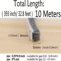 1pc 32 8 Ft 10M Self Adhesive Seal Strip Weatherstrip for Windows and Doors
