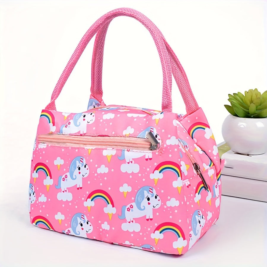 Cartoon Tote Bag Insulated Lunch Bag Aluminum Foil Zipper Thickened Oxford Cloth