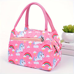 Cartoon Tote Bag Insulated Lunch Bag Aluminum Foil Zipper Thickened Oxford Cloth