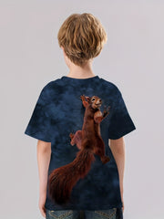 3D Print Squirrel Posture T-shirt Kids Street Wear