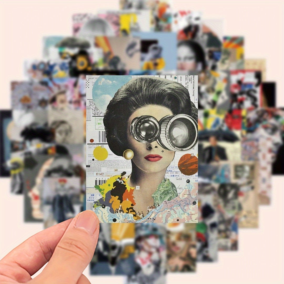 50pcs Modern Art Magazine Cover Stickers Decals for Laptops, Phones, Guitars