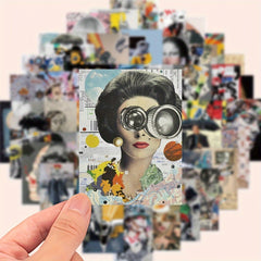 50pcs Modern Art Magazine Cover Stickers Decals for Laptops, Phones, Guitars