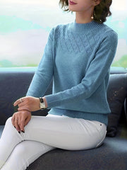 Mock Neck Long Sleeve Sweater for Women