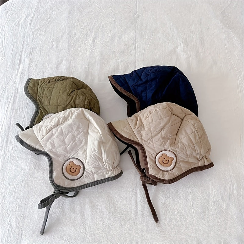 Embroidered Bear Baby Hat Winter Warm Keeping Hat