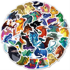 60pcs Winged Dragon Cartoon Waterproof Stickers Pack