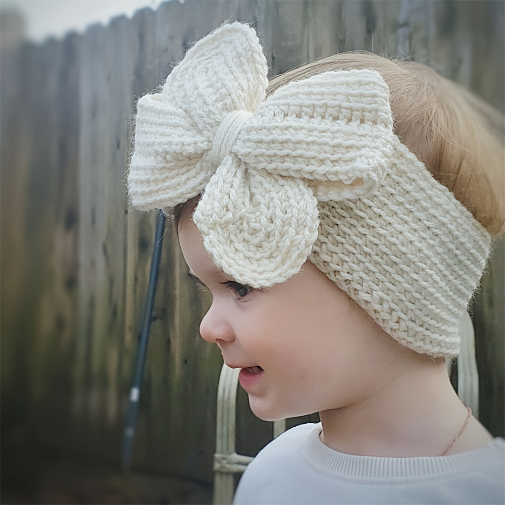 Cute Baby Girls Knit Bow Headbands for Newborns & Toddlers