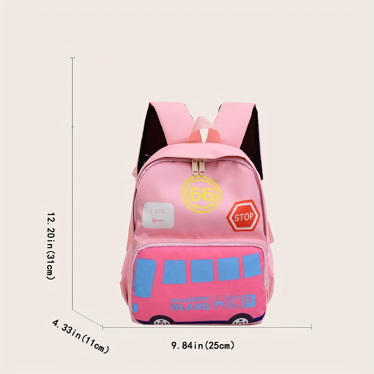 Car Pattern Kids Backpack Waterproof School Bag for Boys Girls