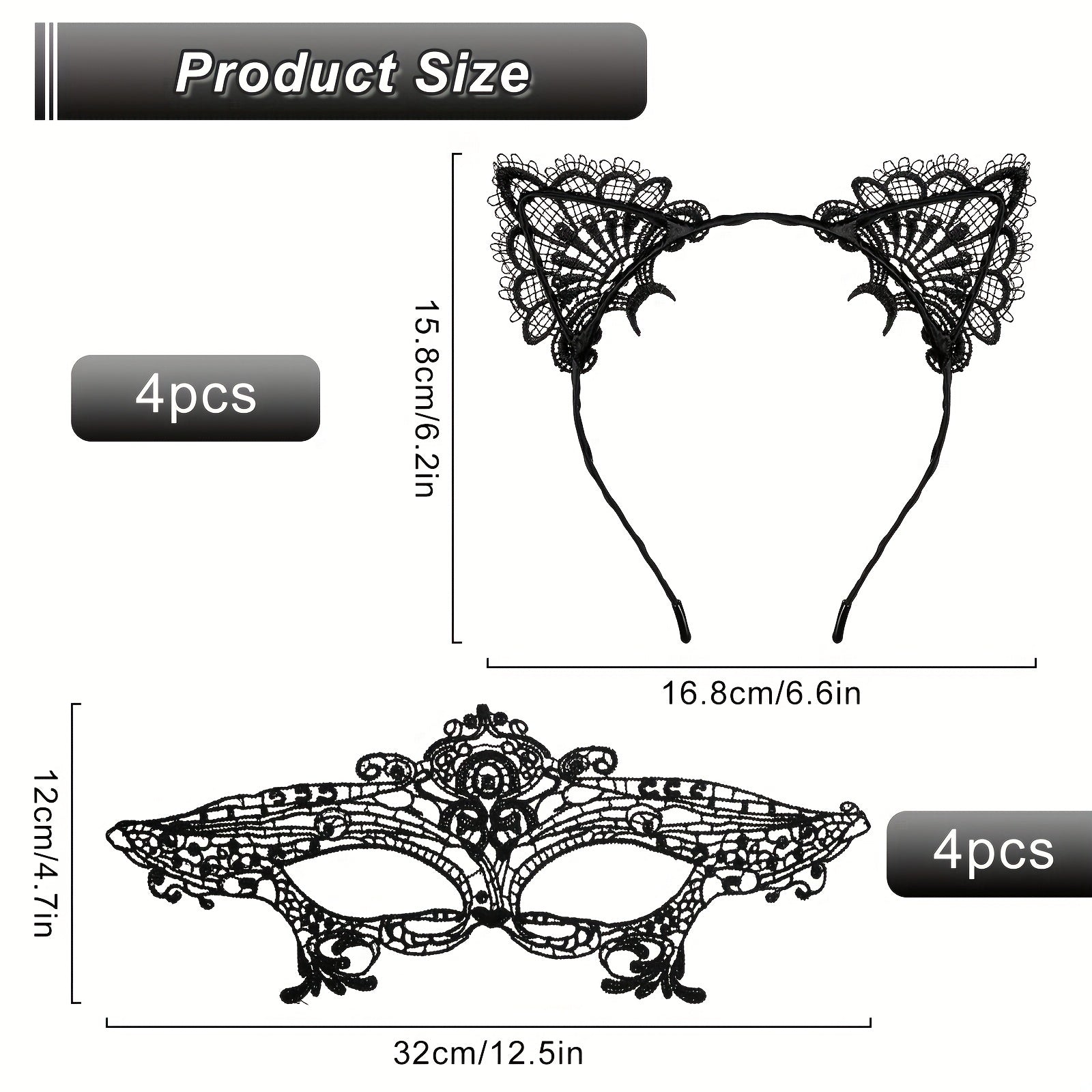 8pcs Cat Cosplay Costume Halloween Lace Cat Cosplay Set