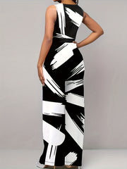 Graffiti Wide Leg Jumpsuit Women's Clothing