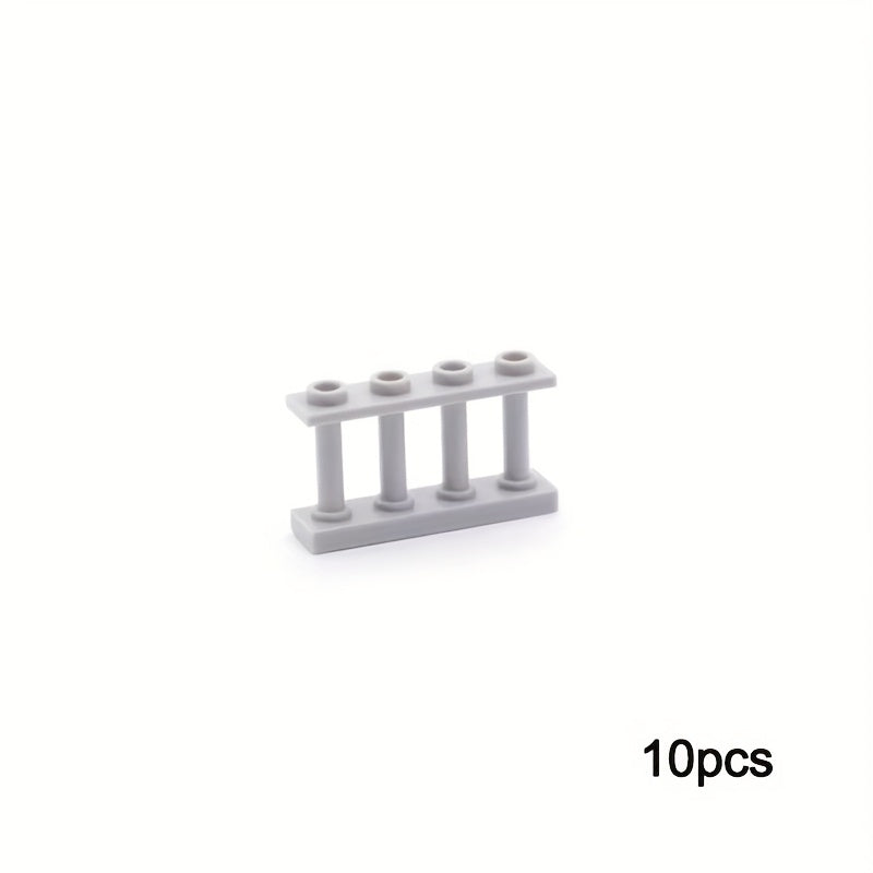 10pcs Building Blocks + Corner Posts 1x4x2 Fence 4x4x2 - Compatible with Archite