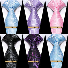 Men's Formal Silk Paisley Necktie Clip For Party Wedding