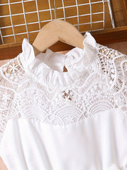 Girls Lace Sleeveless A Line Belted Princess Dress For Kids Children