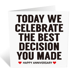 Anniversary Card For Husband/Wife I Love You Gift Happy Wedding Anniversary Card